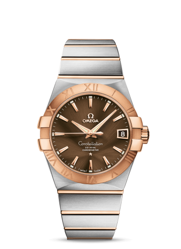 Omega Constellation Co-Axial 38 Stainless Steel / Red Gold / Brown